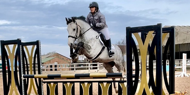 jumping dressage horse